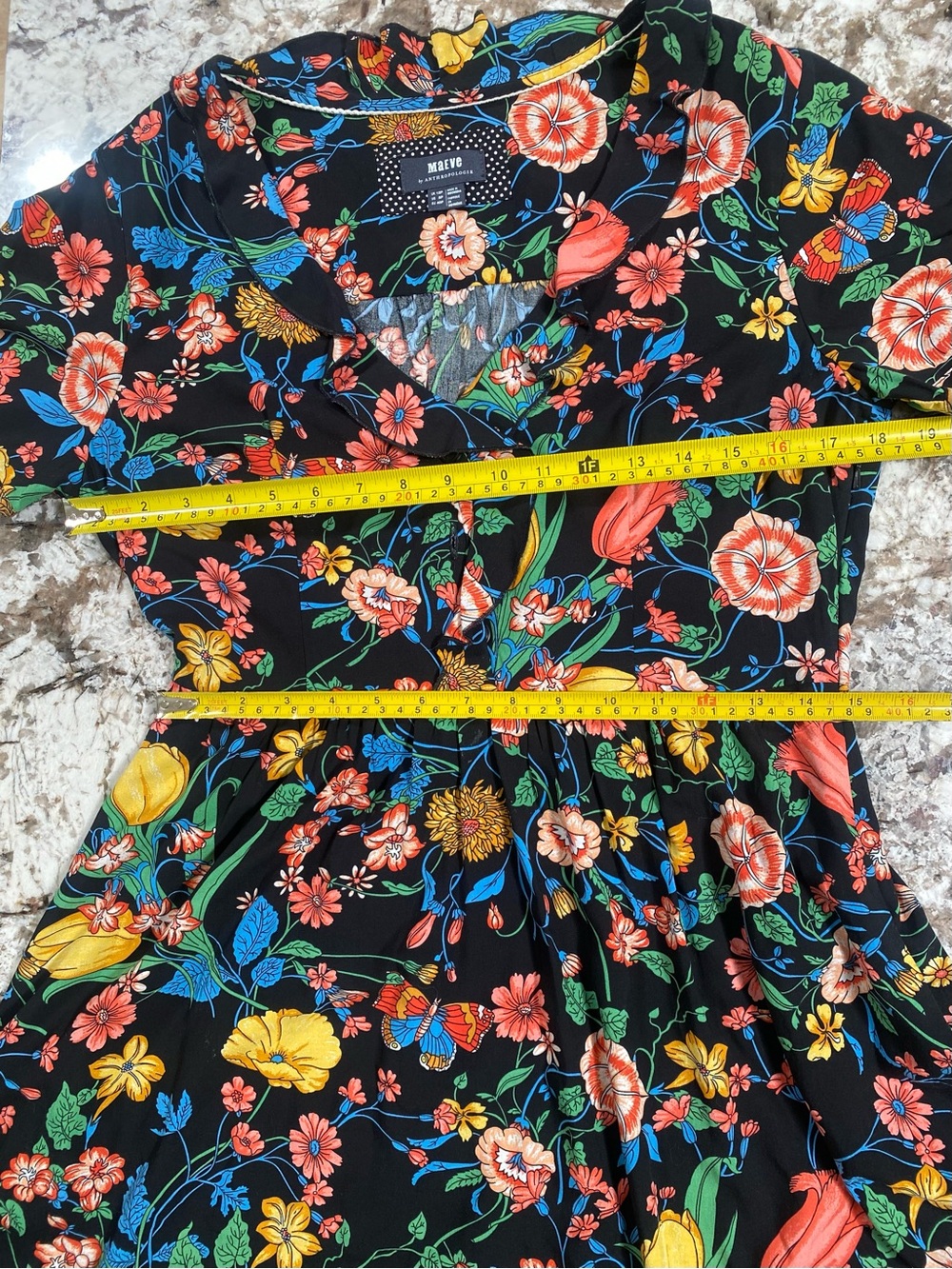 Maeve Anthropologie Bloedel Floral Midi Dress US 8P Pockets Side Zip - Picture 14 of 16